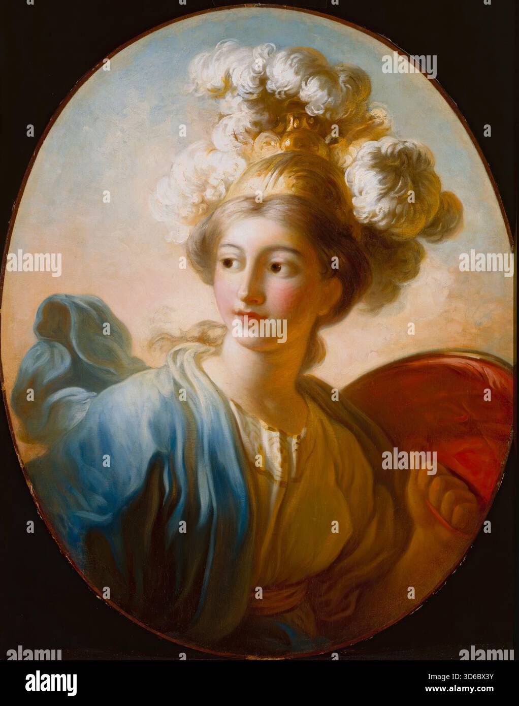 "La Dea Minerva (ca. 1772). Jean-Honor? Fragonard (francese, 1732-1806). Minerva è la dea romana della saggezza, della giustizia, della legge, della vittoria e sponsorizza le arti, il commercio e la strategia. È anche una dea della guerra, anche se si concentra sulla guerra strategica, piuttosto che sulla violenza di dei come Marte." Foto Stock
