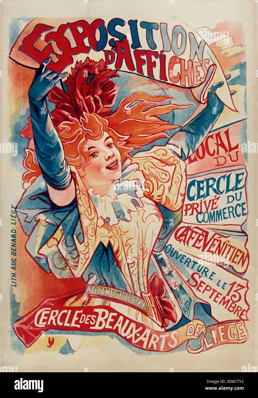 Esposizione d'affiche? Cercle des Beaux-Arts de li?ge / esposizione poster? Li?ge fine Arts Circle (1895). Anonimo Foto Stock