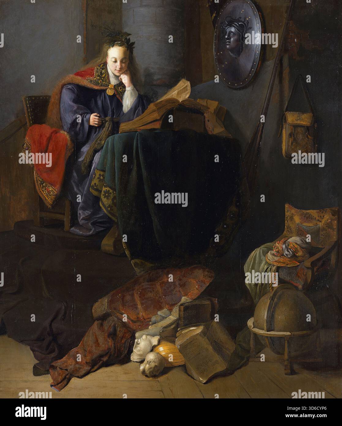 « Minerva (c. 1630). Rembrandt van Rijn (olandese, 1606-1669). Minerva è la dea romana della saggezza, della giustizia, della legge, della vittoria e lo sponsor delle arti, del commercio e della strategia." Foto Stock