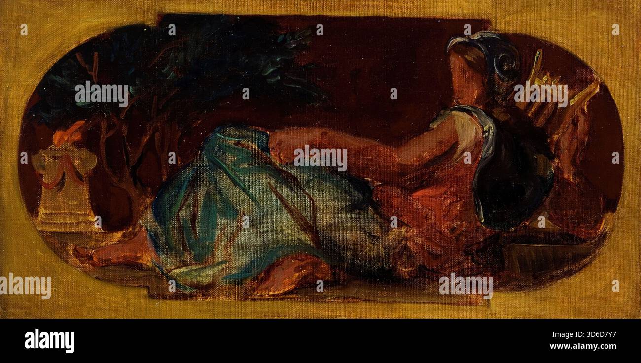 « Minerve (1849 - 1852). EUG?ne Delacroix (francese, 1798-1863). Minerva è la dea romana della saggezza, della giustizia, della legge, della vittoria e lo sponsor delle arti, del commercio e della strategia." Foto Stock