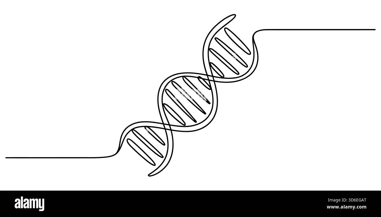 dna a doppia elica continua, design scientifico di biologia genetica minima Illustrazione Vettoriale