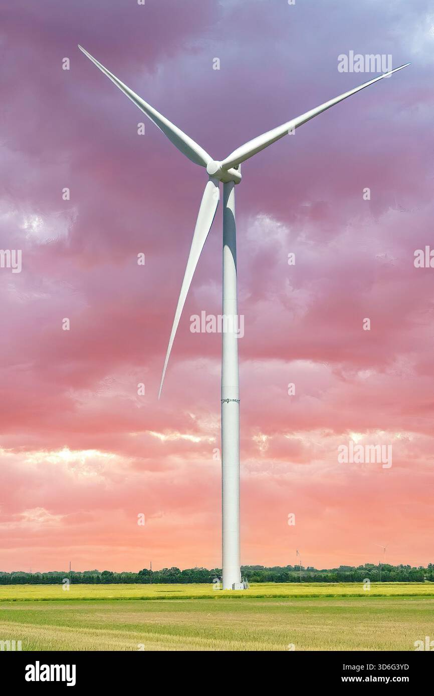 Turbina eolica per la produzione di energia elettrica Foto Stock