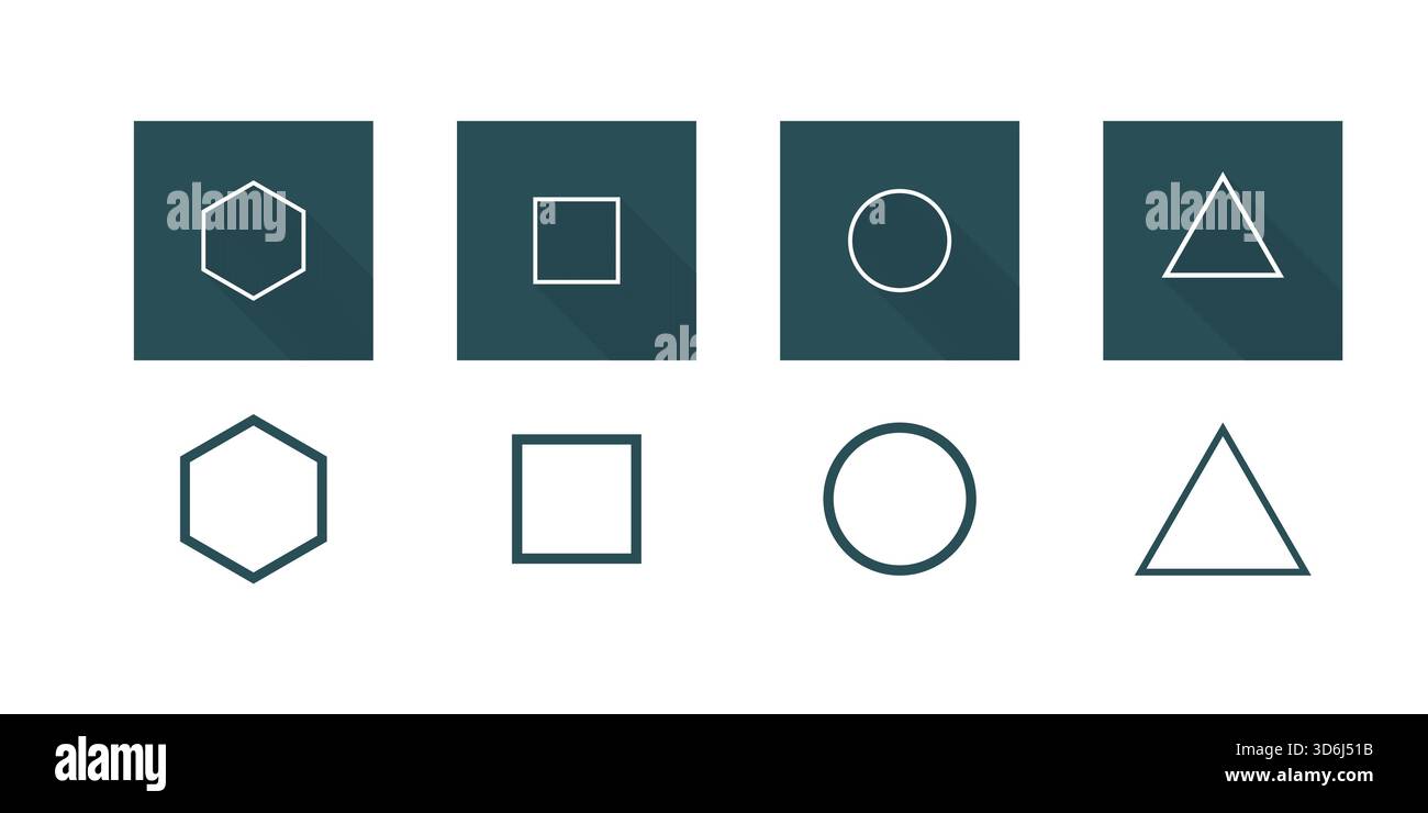 Forme geometriche del triangolo quadrato del cerchio. Illustrazione Vettoriale