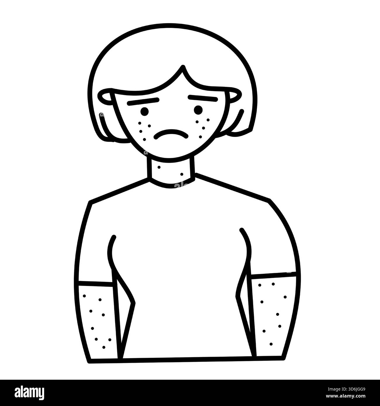 donna che ha eruzione cutanea allergia derma cutaneo problemi dermatologia relativi progetti Illustrazione Vettoriale