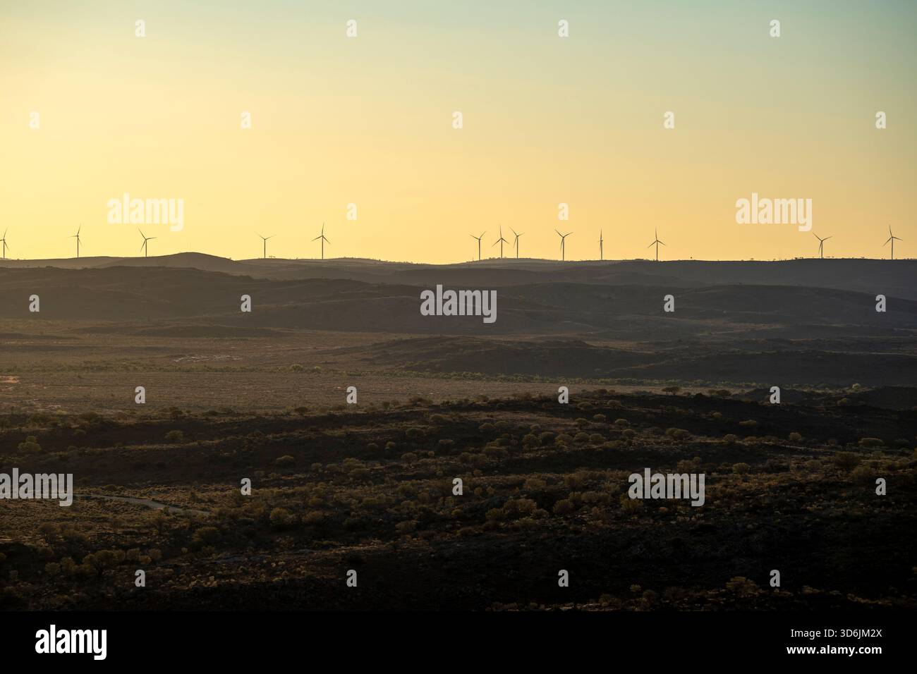 L'impianto eolico AGL Energy Silverton fornisce 199 mega watt di potenza a Silverton e Broken Hill nel nuovo Galles del Sud occidentale Foto Stock