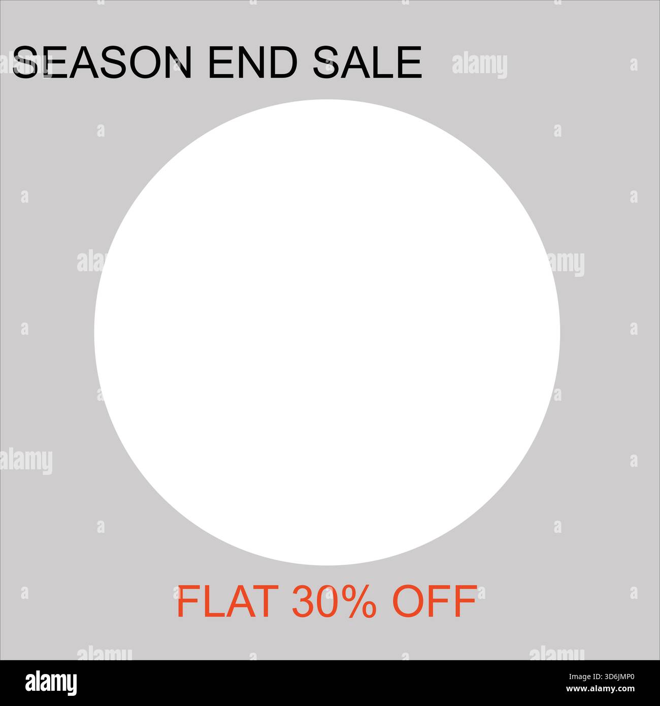 Offerta di fine stagione Flat 30% di sconto banner con sfondo e spazio vuoto del marchio. Illustrazione vettoriale modificabile con layout pulito e accattivante. Illustrazione Vettoriale