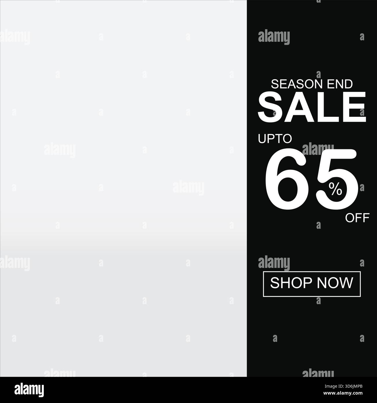 Saldi di fine stagione fino al 65% di sconto Banner – Design di marketing alla moda. File vettoriale di texture modificabile, ideale per banner pubblicitari, vendita al dettaglio e promozioni. Illustrazione Vettoriale