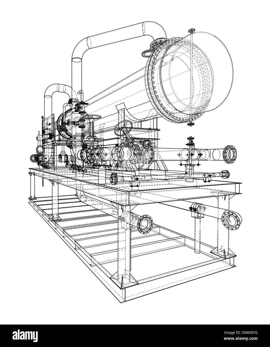 Progetto di macchinari industriali. Vettore Illustrazione Vettoriale