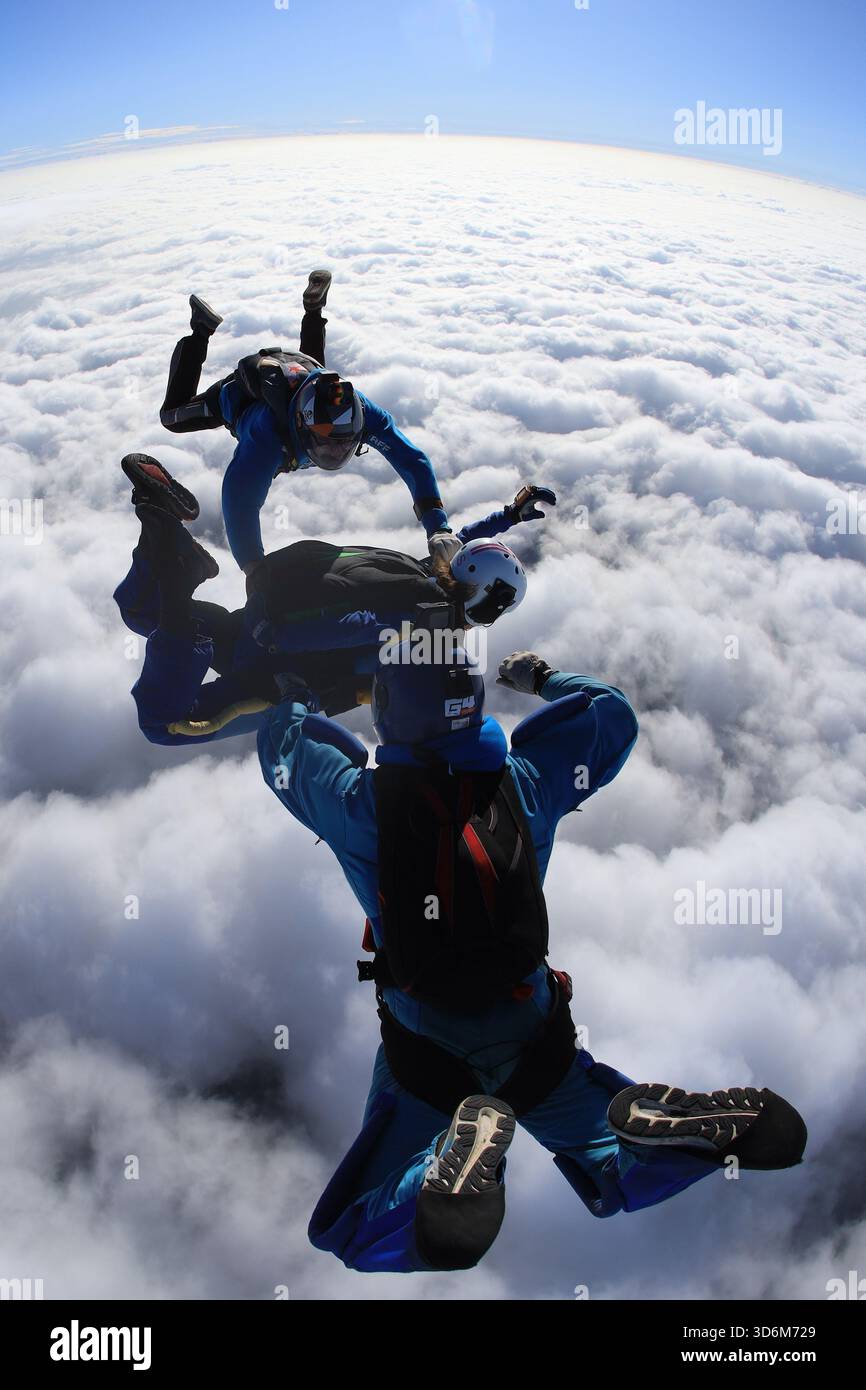 Imparare a fare paracadute - caduta libera accelerata Foto Stock