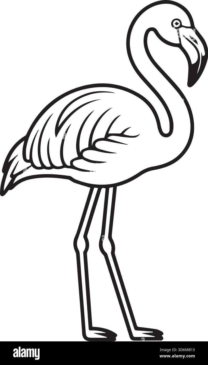 Colorazione artistica della linea Flamango Illustrazione Vettoriale