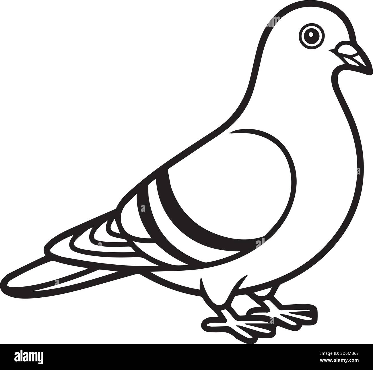Una bella pagina di colorazione vettoriale per le illustrazioni dei piccioni Illustrazione Vettoriale