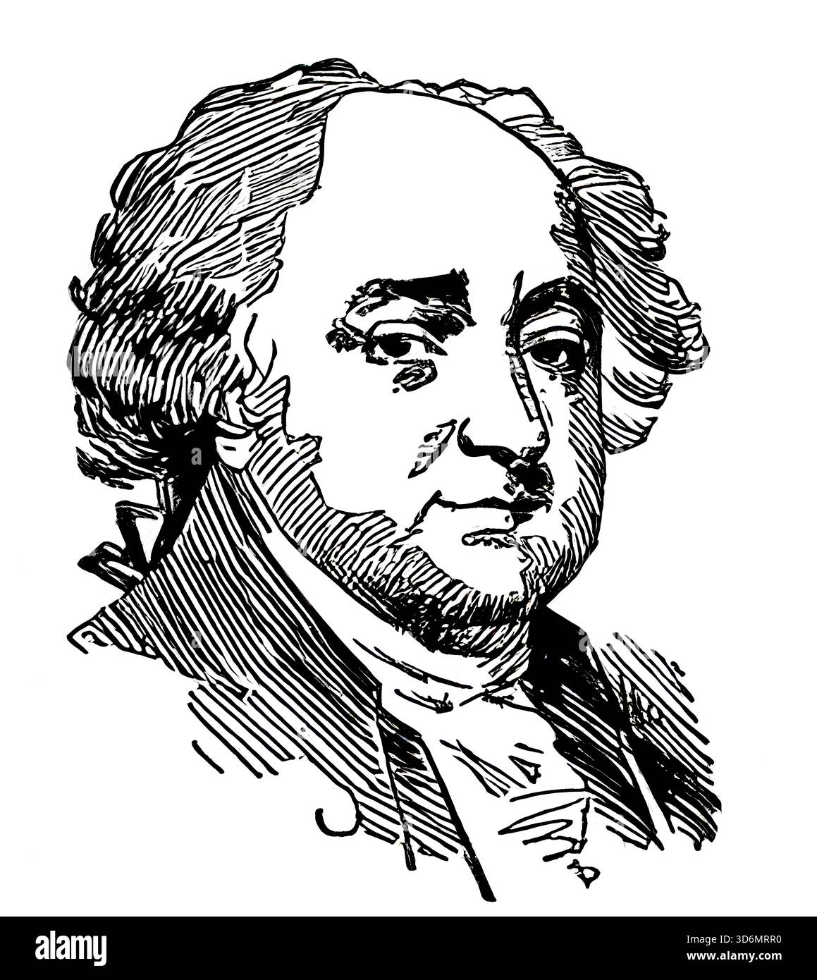 Ritratto di John Adams, 1735 - 1826, secondo presidente degli Stati Uniti, ottimizzato digitalmente Foto Stock