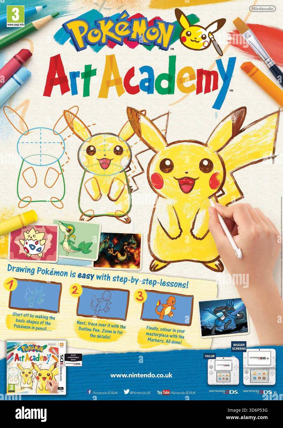 2014 annuncio video di Pokemon Art Academy Regno Unito Foto Stock