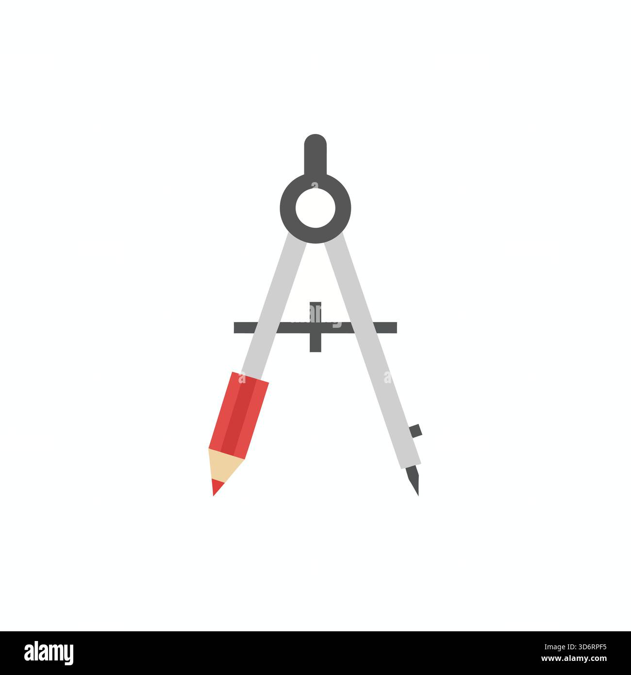 Icona dello strumento di disegno a bussola grigia illustrazione vettoriale per la geometria disegno architettura ingegneria matematica e concetti tecnici Illustrazione Vettoriale