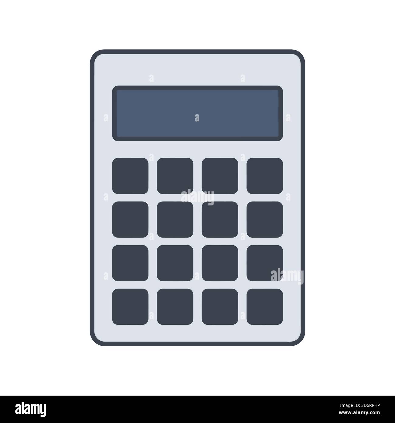 Icona della calcolatrice grigia illustrazione vettoriale per contabilità finanza calcolo aziendale istruzione d'ufficio e concetti matematici Illustrazione Vettoriale