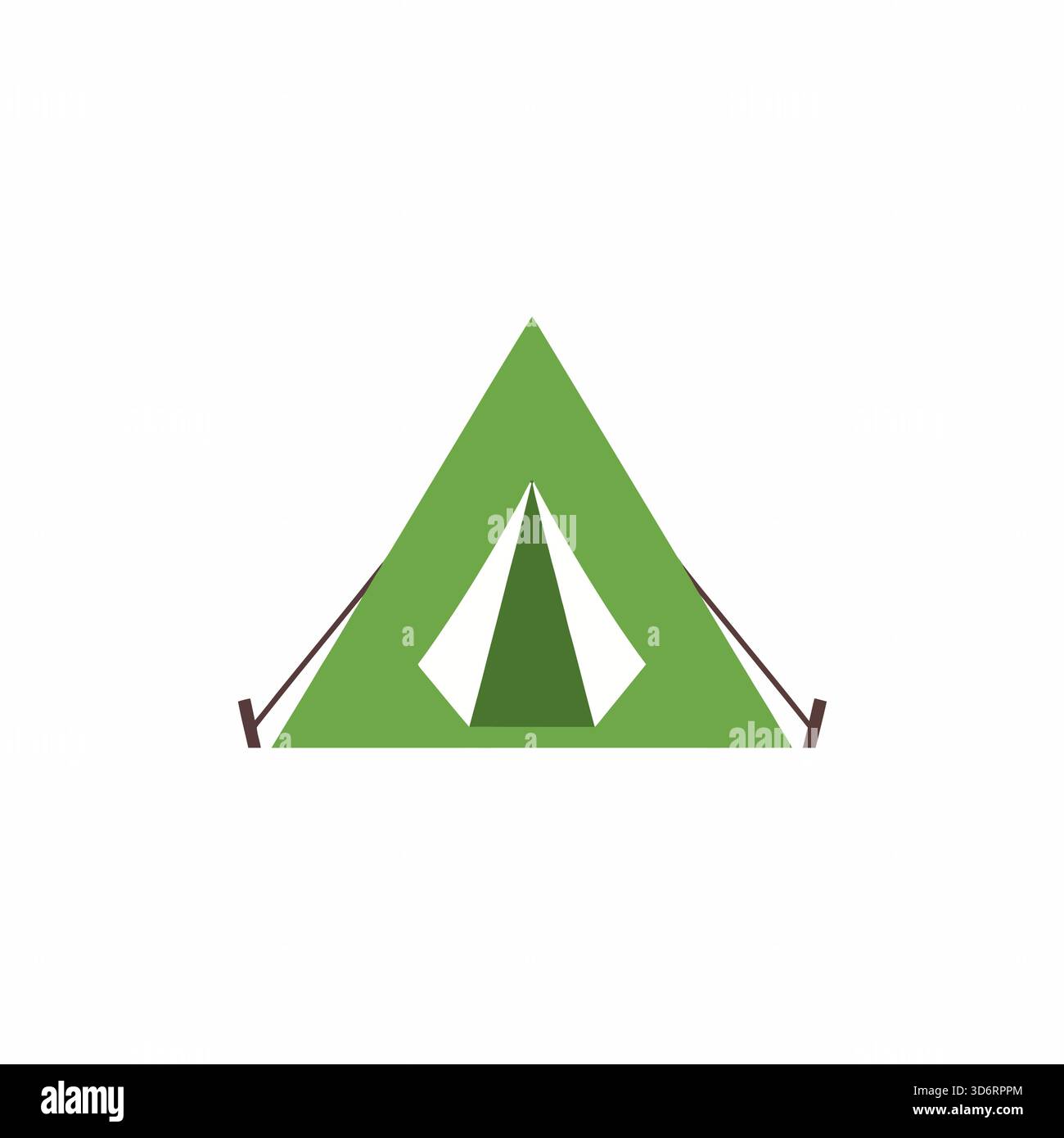 Tenda da da campeggio verde, illustrazione vettoriale per viaggi avventurosi, attività ricreative, escursioni nella natura, natura selvaggia e concetti di design per le vacanze Illustrazione Vettoriale