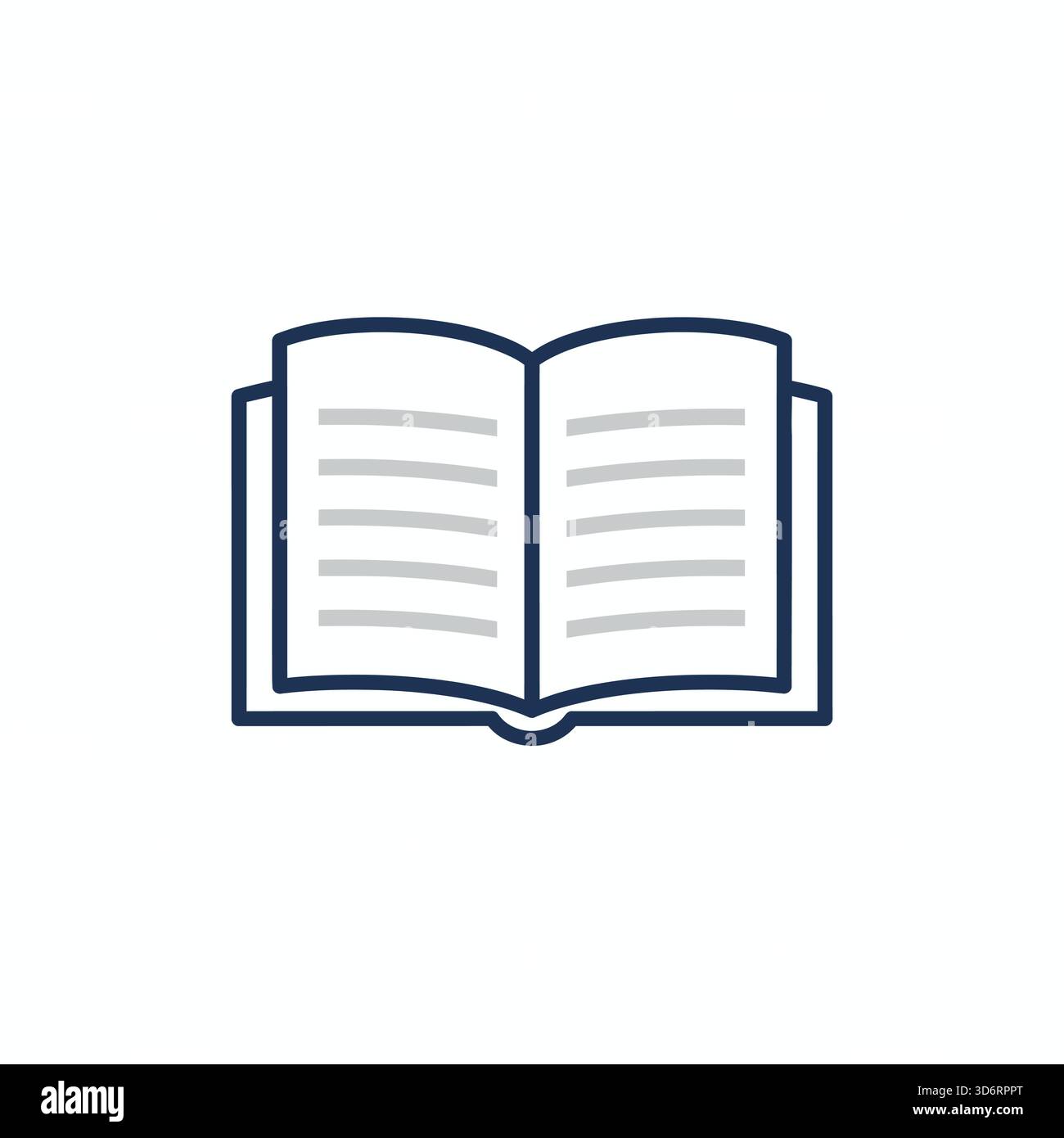 Illustrazione vettoriale dell'icona di formazione a libro aperto di colore blu per la lettura della conoscenza dell'apprendimento dello studio della letteratura e dei concetti di progettazione accademica Illustrazione Vettoriale