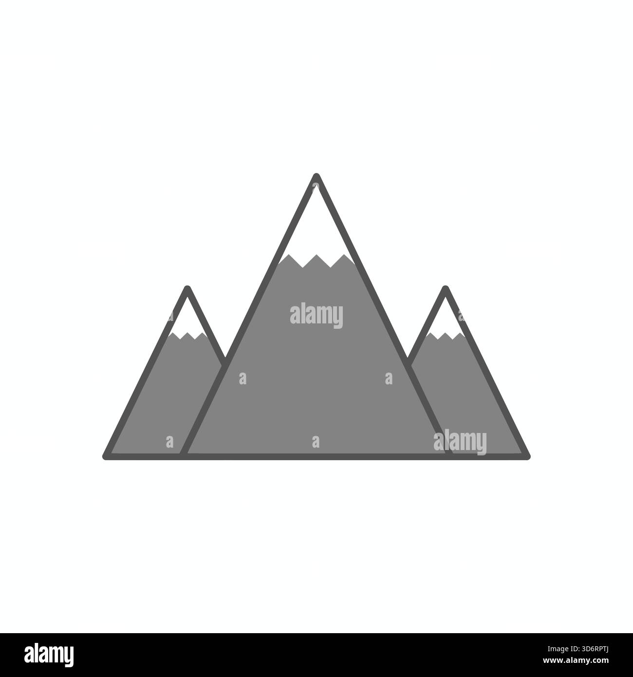 Illustrazione vettoriale a icone del paesaggio della catena montuosa grigia per avventure all'aperto viaggi nella natura selvaggia e design panoramico Illustrazione Vettoriale