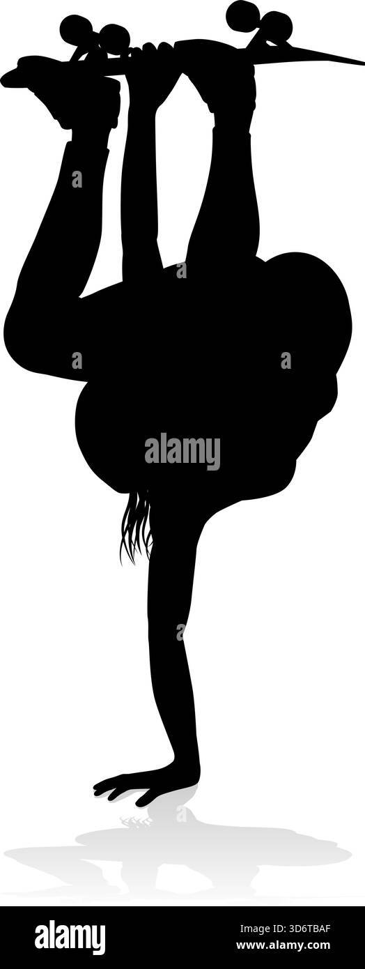Donna silhouette femmina skateboarder ragazza Illustrazione Vettoriale