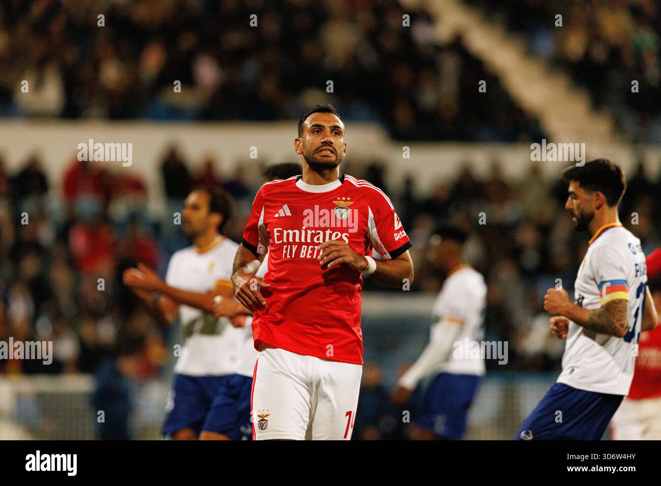 Vangelis Pavlidis ha visto festeggiare dopo aver segnato un gol durante la partita TACA De Portugal tra squadre dell'Atletico CP e SL Benfica (Maciej Rogowski/Ball Foto Stock