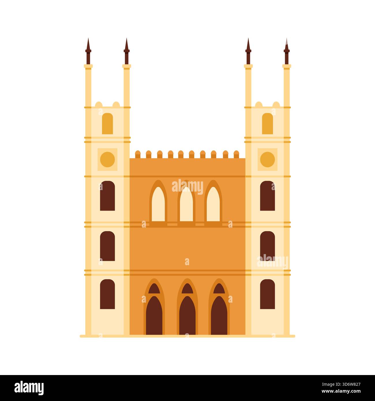 La famosa basilica di Notre Dame in Canada è mostrata come un'illustrazione vettoriale isolata di un edificio storico Illustrazione Vettoriale
