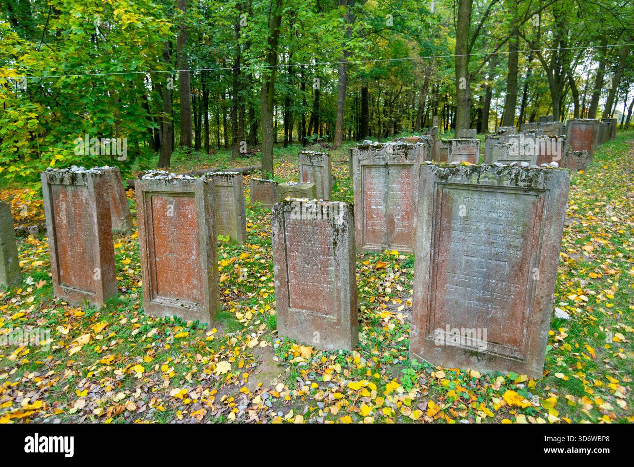Lezajsk, Polonia - 16 ottobre 2025: Cimitero ebraico con Ohel di Rabbi Elimelech Foto Stock