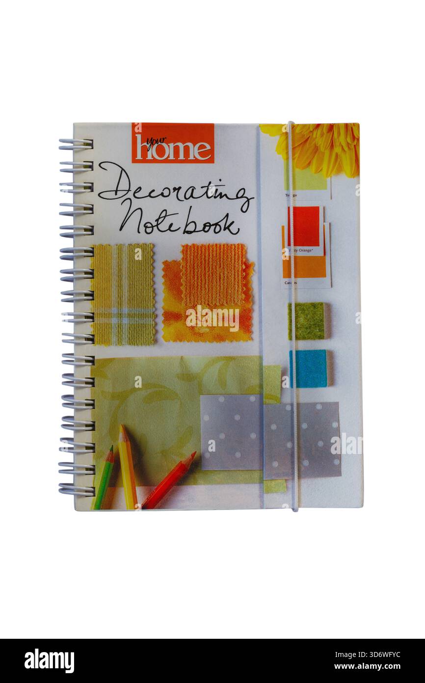Il tuo Note Book per la decorazione domestica isolato su sfondo bianco Foto Stock