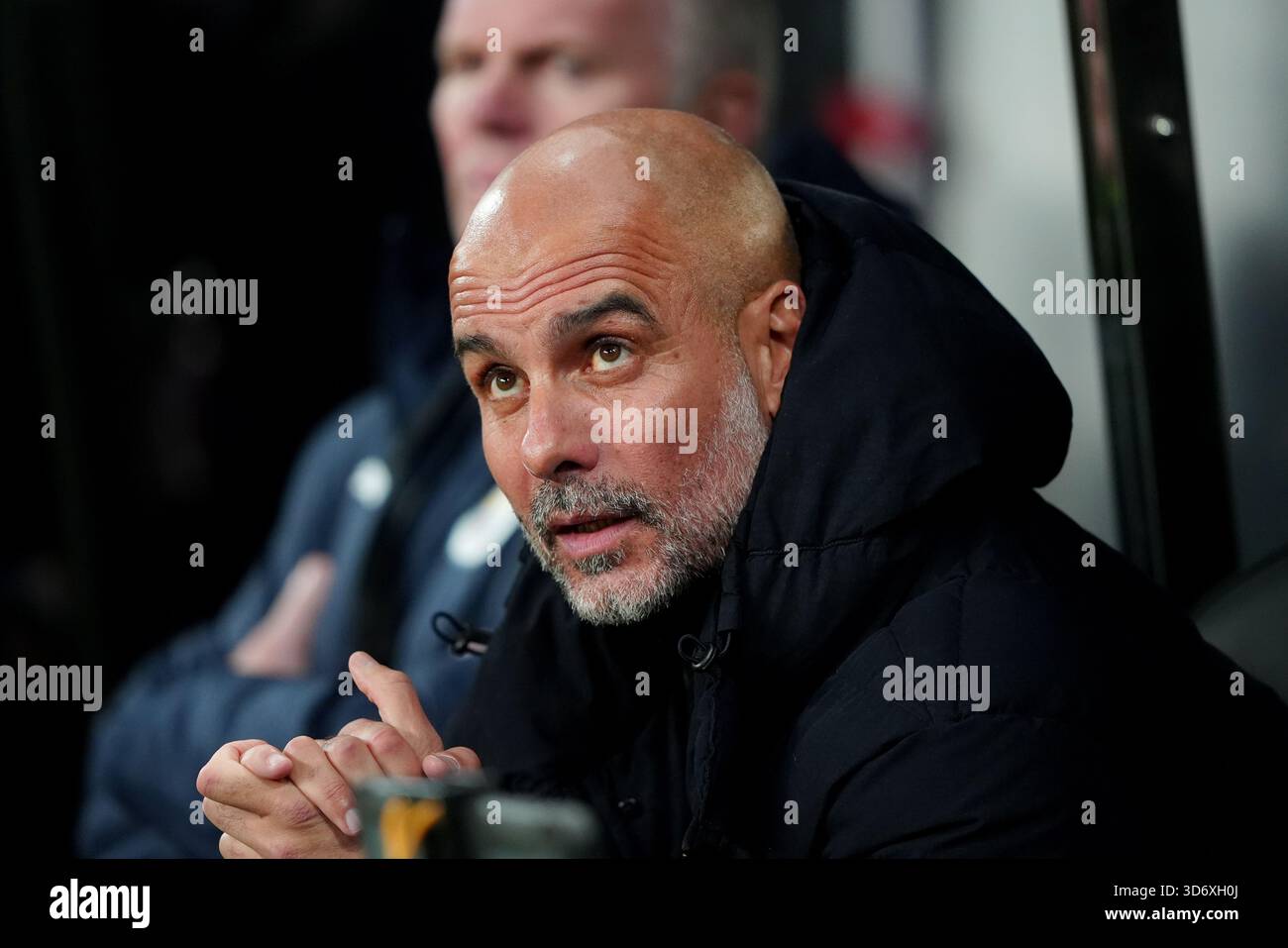 Il manager del Manchester City Pep Guardiola durante la partita di Premier League al St James' Park, Newcastle. Data foto: Sabato 22 novembre 2025. Foto Stock