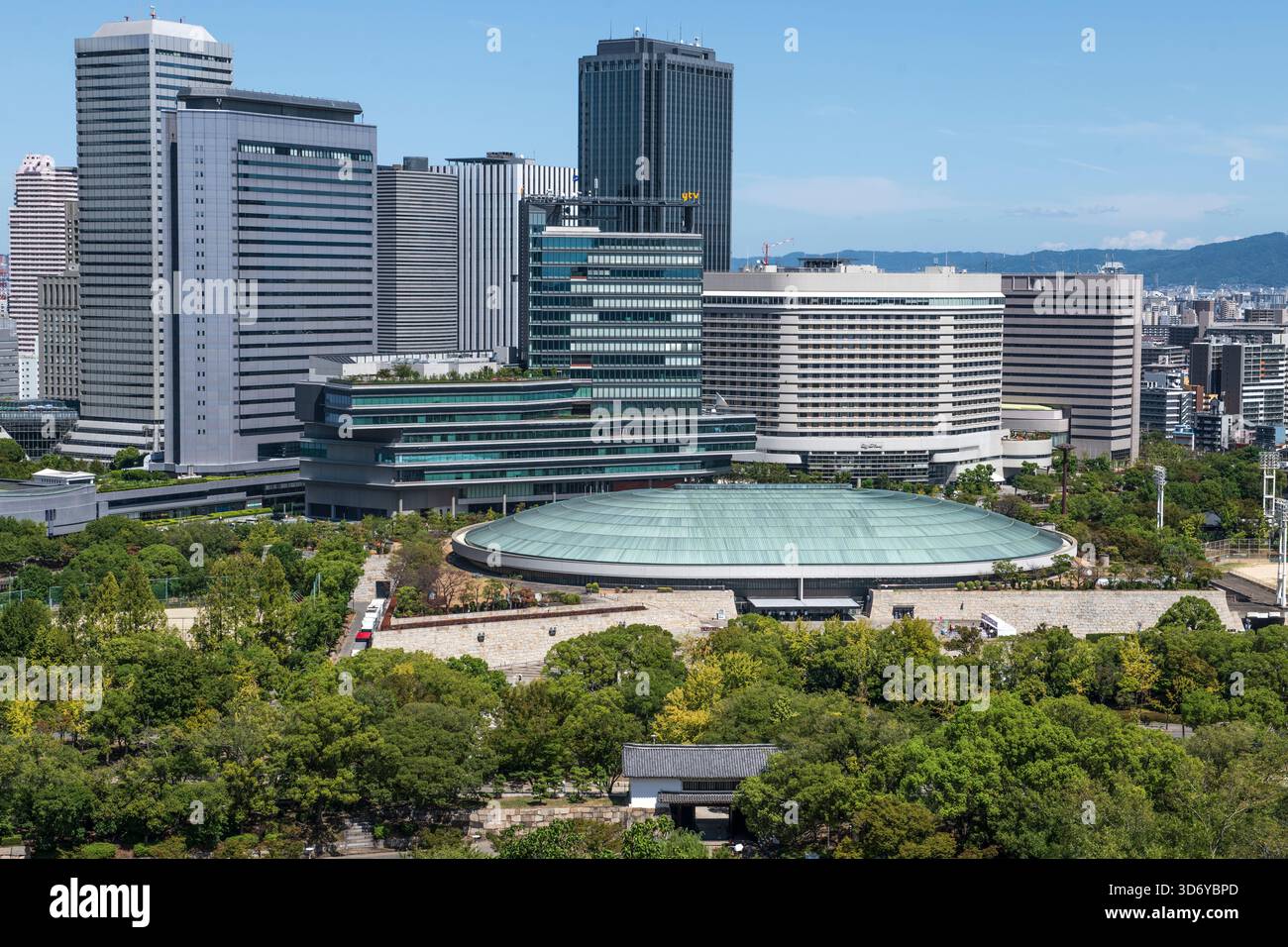 Osaka: Vista panoramica dalla torre principale del castello. Giappone Foto Stock