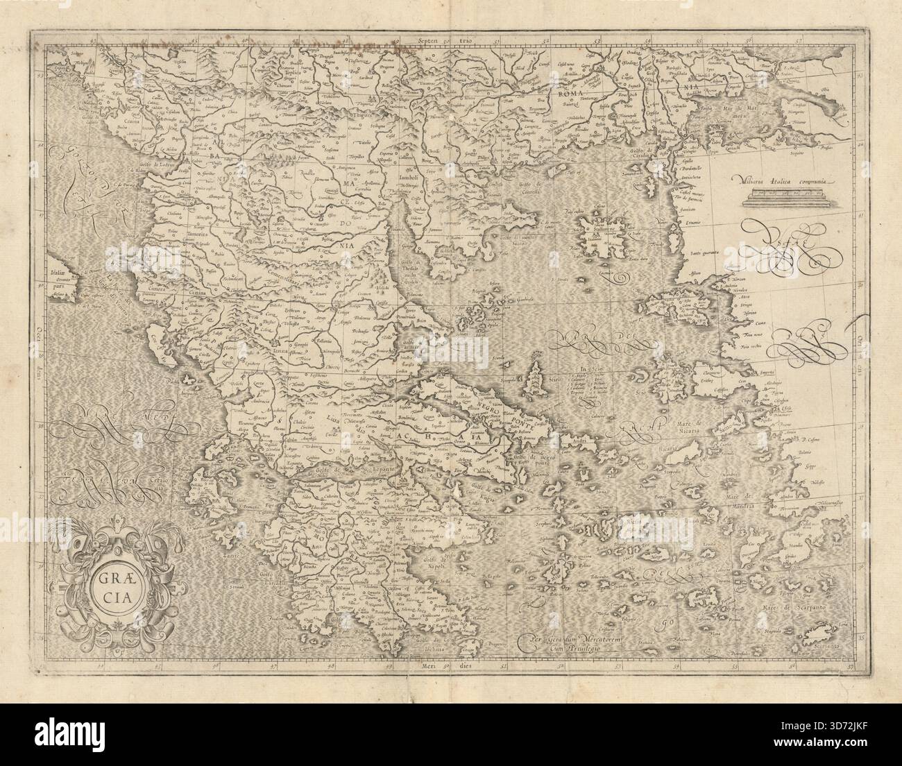 Graecia. Grecia e isole Egeo secondo Gerard Mercator / Hondius c1631 mappa Foto Stock