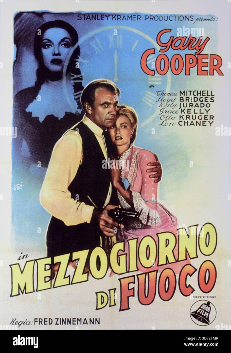 Mezzogiorno di fuoco è un film WESTERN del 1952 diretto da Fred Zinnemann, con Gary Cooper e Grace Kelly. Foto Stock