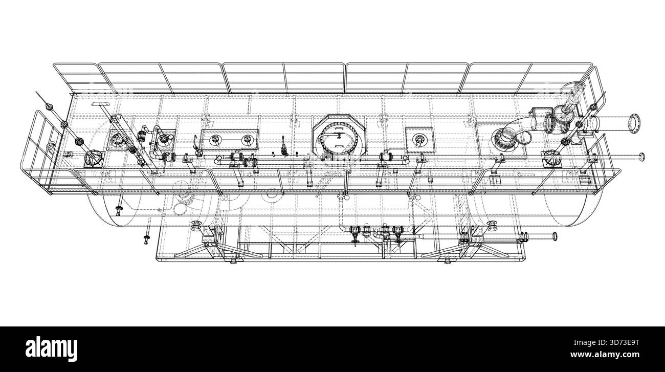 Progetto serbatoio industriale. Vettore Illustrazione Vettoriale