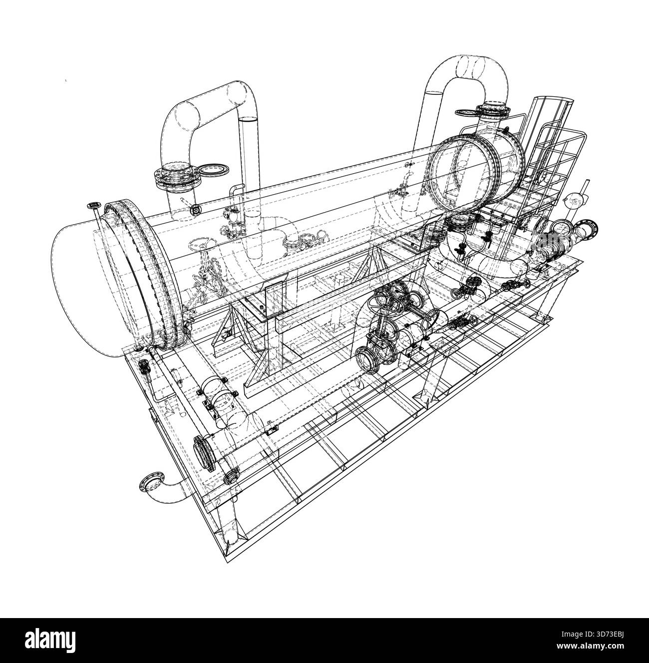 Progetto di macchinari industriali. Vettore Illustrazione Vettoriale