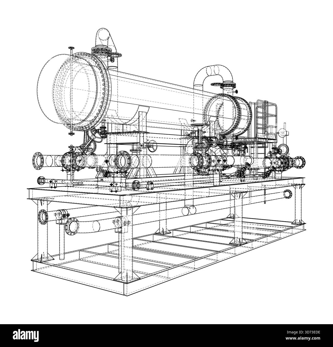 Progettazione di strutture a reticolo per apparecchiature industriali. Vettore Illustrazione Vettoriale