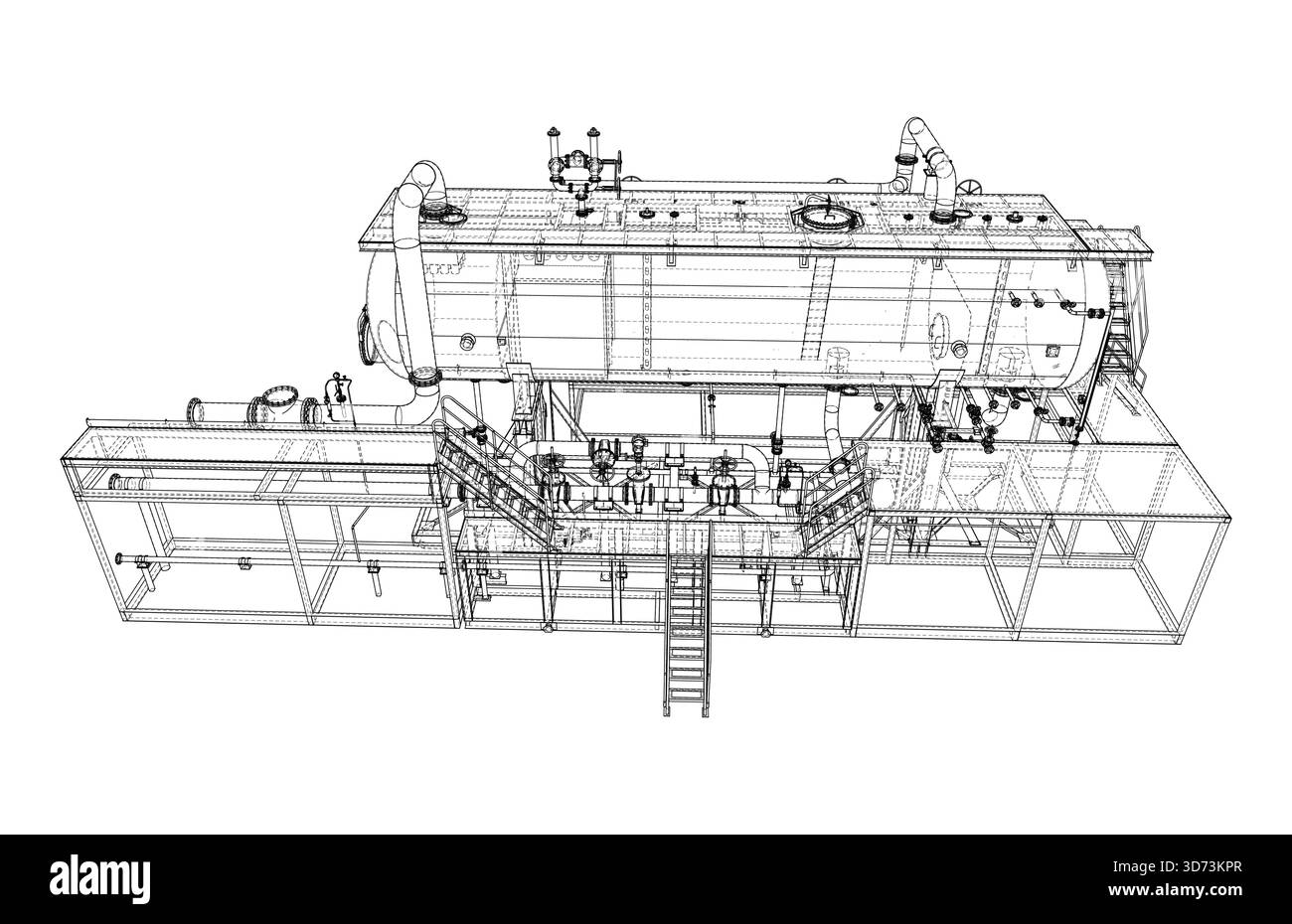 Progettazione di strutture a reticolo per apparecchiature industriali. Vettore Illustrazione Vettoriale