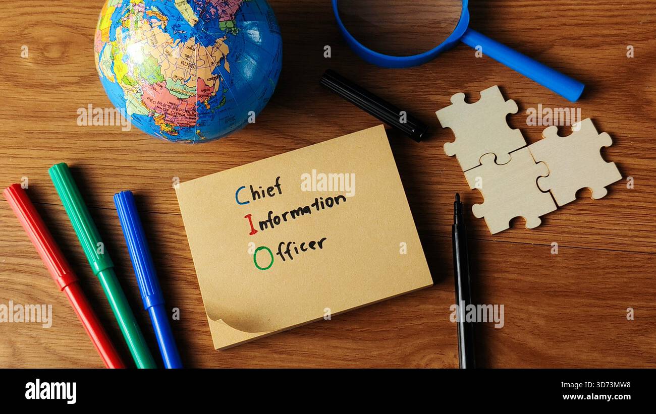 Ruolo del Chief Information Officer (CIO): Strategia IT globale, gestione dei dati, leadership tecnologica e concetto di trasformazione digitale Foto Stock