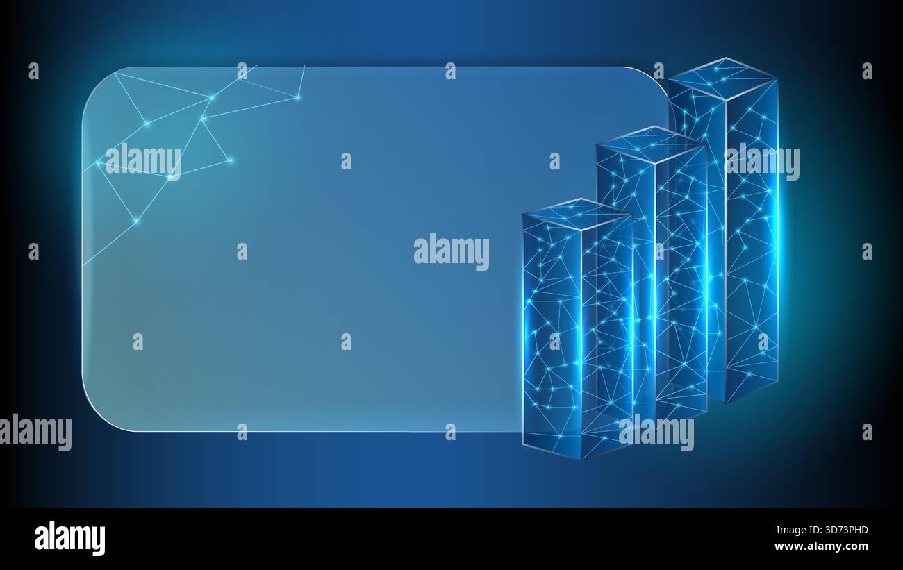 Rappresentazione astratta di strutture di dati in crescita con elementi futuristici Illustrazione Vettoriale