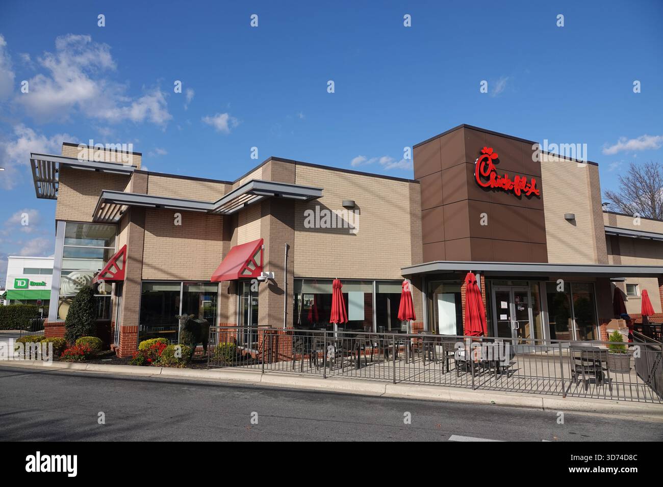 La catena di ristoranti USA Fast food Chick Fil A Chick-Fil-A è chiusa la domenica Foto Stock