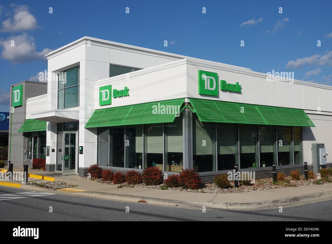USA Maryland MD TD Bank istituto finanziario banca deposito di risparmio bancario fronte negozio Foto Stock