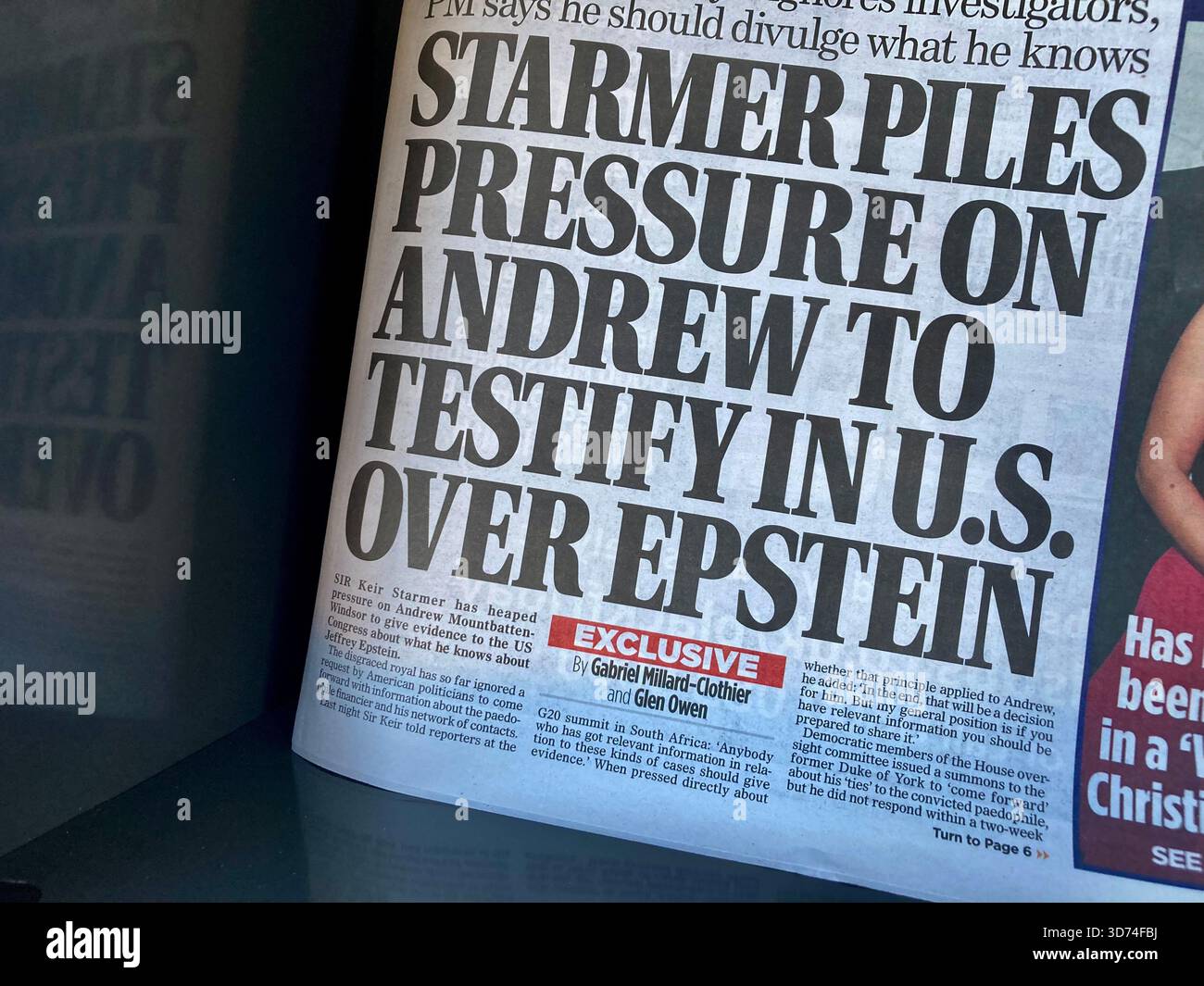 Un giornale britannico riferisce che Keir starmer fa pressioni sull'ex principe Andrew affinché testimoniasse negli Stati Uniti sui fascicoli di Epstein Foto Stock