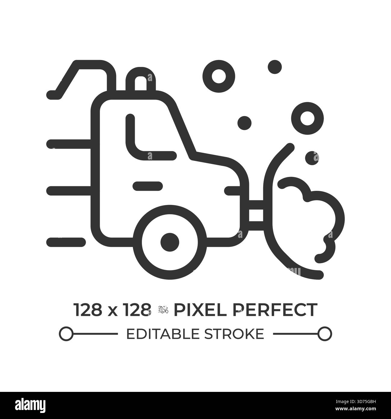 Icona della linea perfetta dei pixel dello spazzaneve Illustrazione Vettoriale