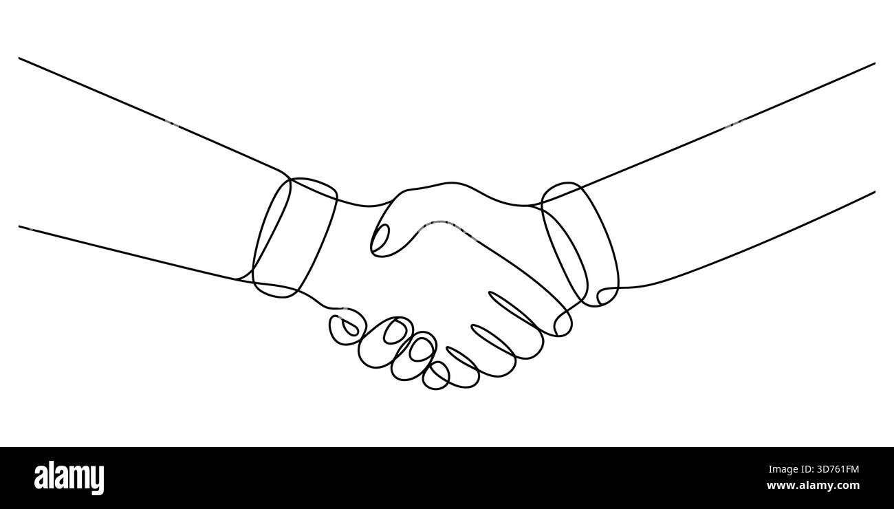 Disegno minimalista a linea continua di un accordo simbolico Illustrazione Vettoriale