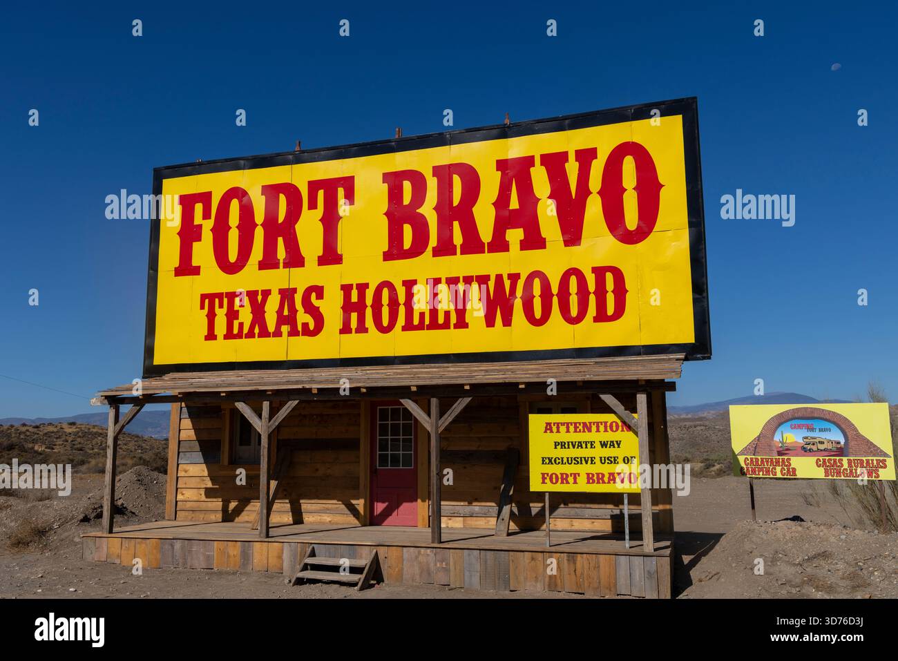 Fort Bravo, Texas, parco cinematografico a tema Hollywood nel deserto di Tabernas, Almeria, Spagna, Europa Foto Stock