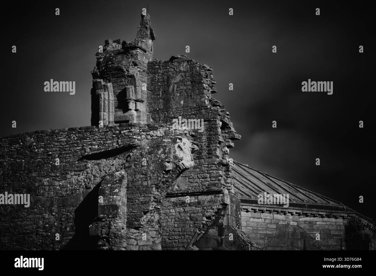 Elgin Cathedral in Monchrome Elgin Cathedral, King Street, una storica rovina a Elgin, Moray, Scozia nord-orientale Foto Stock