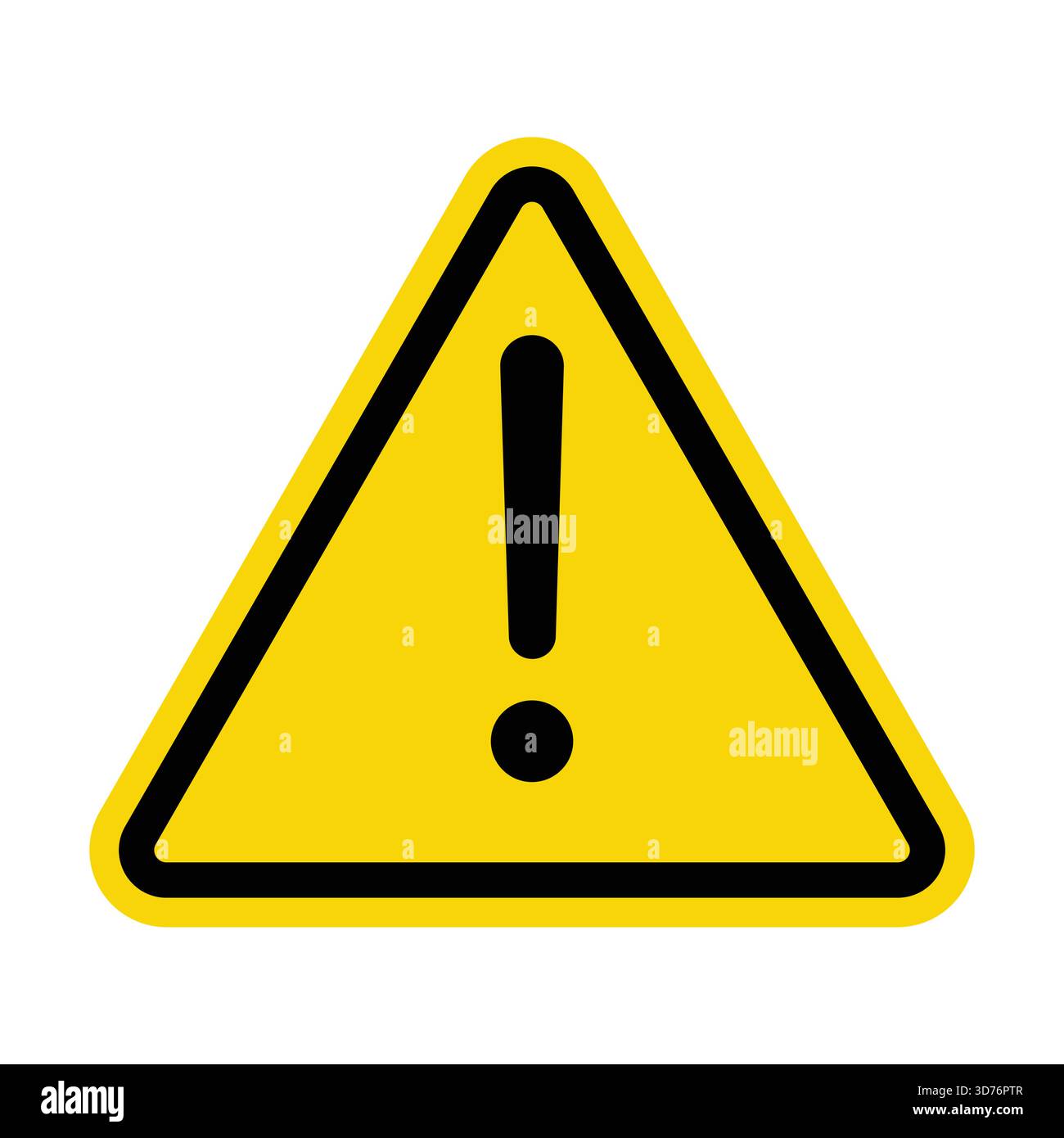 Triangolo segnaletica di avvertimento – icona di attenzione gialla con punto esclamativo nero per pericolo, pericolo, notifiche di avviso, etichette di sicurezza e design di sicurezza Illustrazione Vettoriale