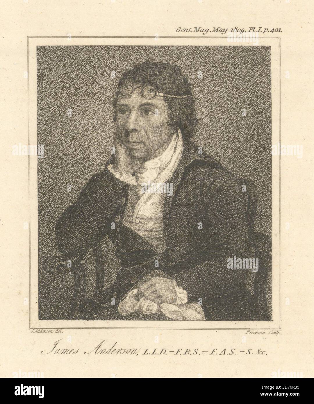 James Anderson dell'autore & dell'agricoltore di Hermiston. Scozia. STAMPA 1809 PICCOLA Foto Stock