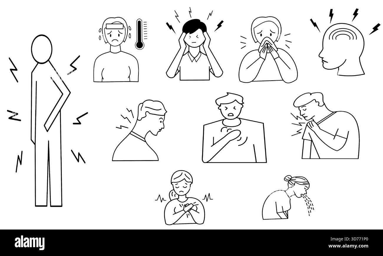 pacchetto icone salute di 10 che copre varie malattie utili per progetti relativi alla salute app ui Illustrazione Vettoriale