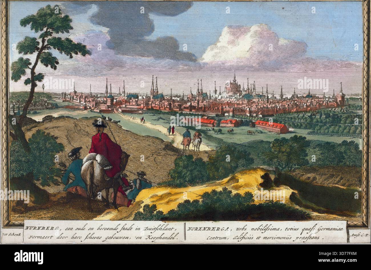 Incisione intitolata "Norimberga" o "Norimberga", creata nel 1880, che mostra la città di Norimberga in Germania. L'opera è attribuita a New York Foto Stock
