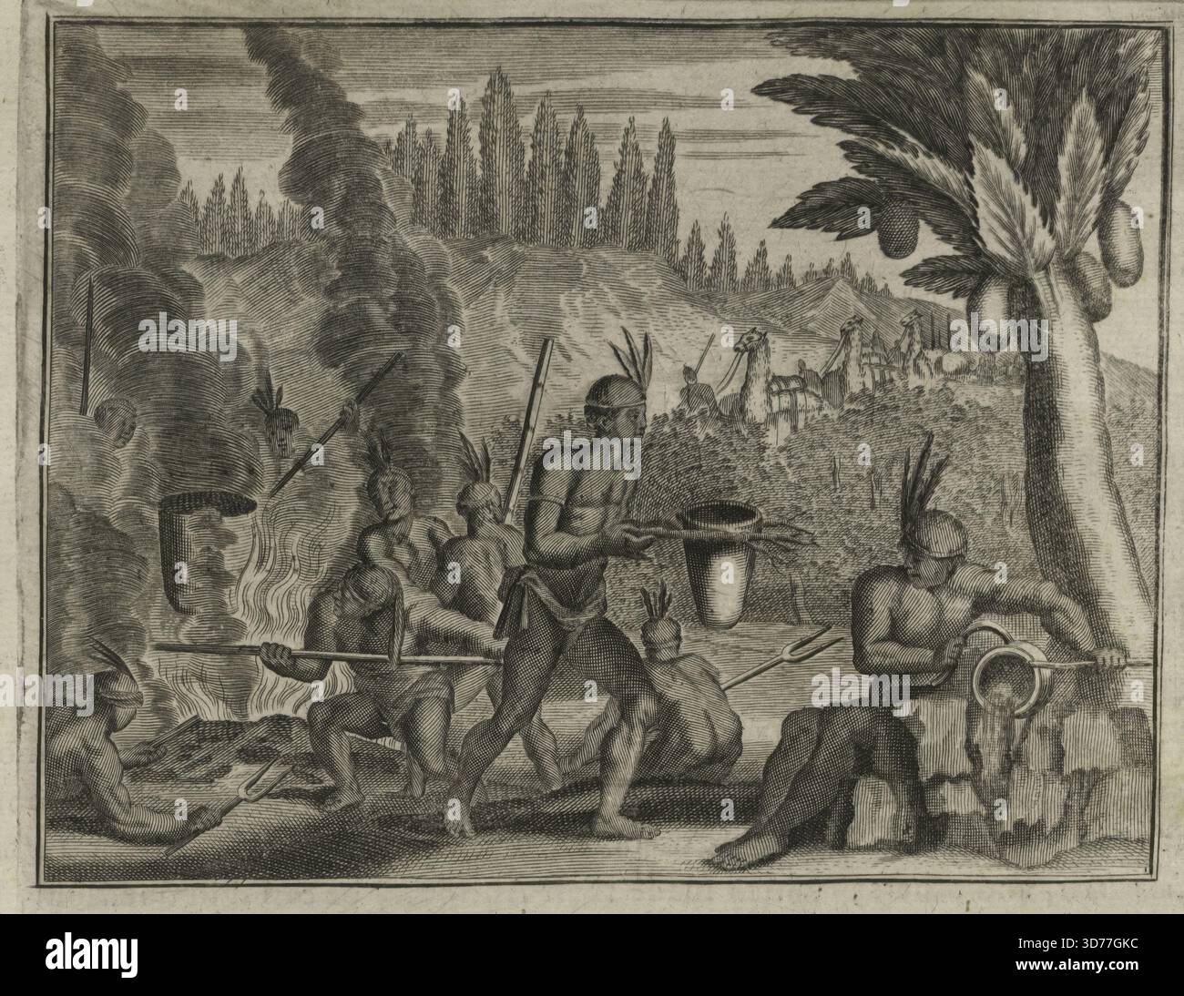 Frontespizio di una pubblicazione del 1671 che parla dell'arrivo degli abitanti dell'America. L'opera fu pubblicata a Londra, stampata dall'autore, ed era disponibile presso la sua residenza. Si concentra sulla storia dell'America e delle Indie occidentali durante il periodo coloniale britannico Foto Stock