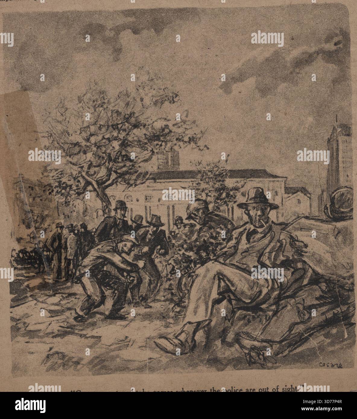 Una vista del Bryant Park a New York City, che mostra il lago artificiale di Croton, l'Harmonie Club e la chiesa presbiteriana occidentale. L'immagine risale al 1890 circa Foto Stock